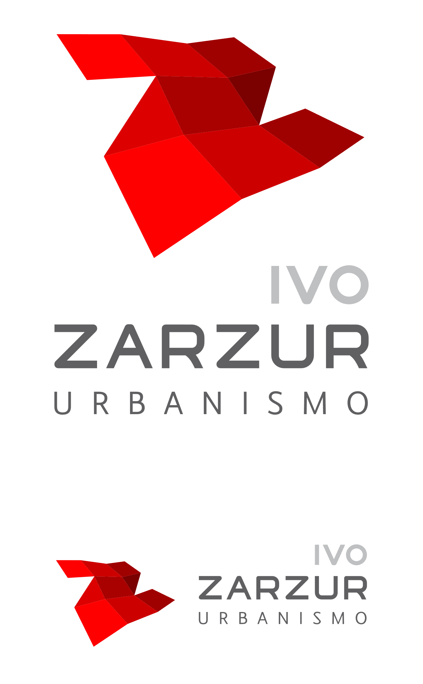 Versão vertical e horizontal da Marca Ivo Zarzur Urbanismo | Design de marca e Identidade Visual assinado pela Brandium
