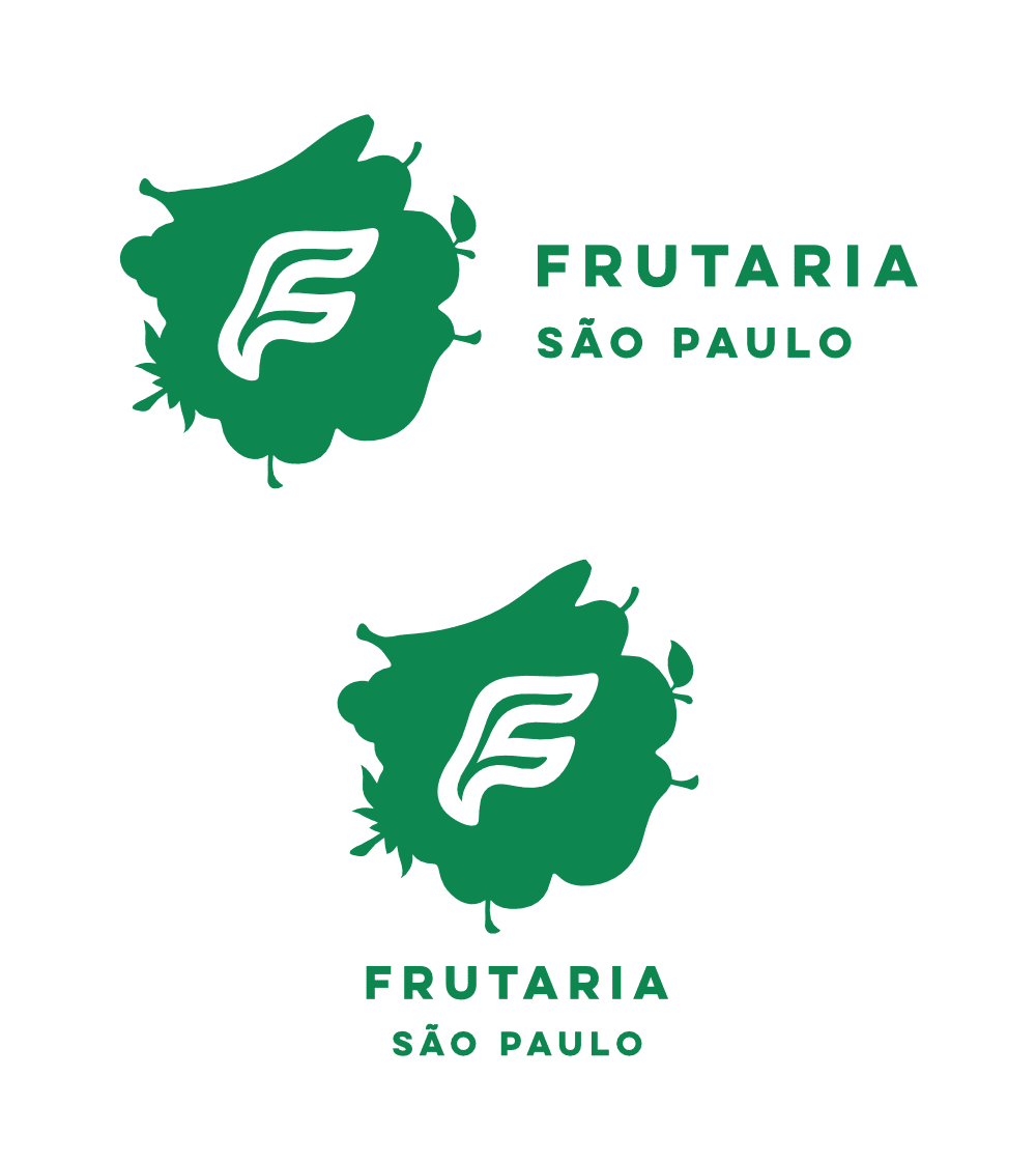 Versões horizontal e vertical da marca Frutaria São Paulo | Brandium