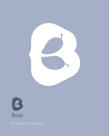 Logo design of the brand Boali in blue Background