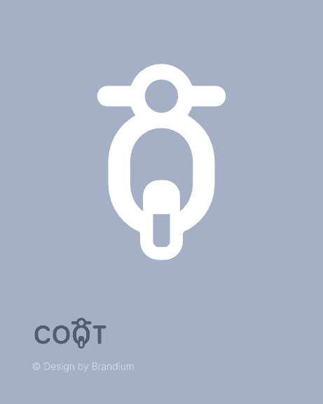 Logo design of the brand Coot in blue Background