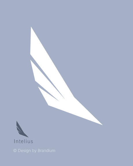 Logo design of the brand Intelius in blue Background