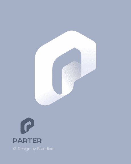 Logo design of the brand Parter in blue Background