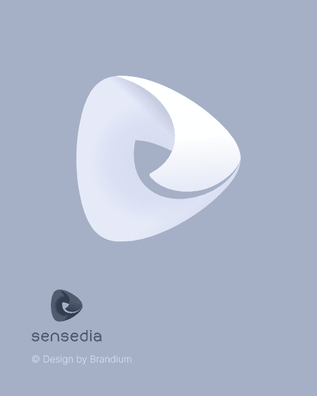 Logo design of the brand Sensidea in blue Background