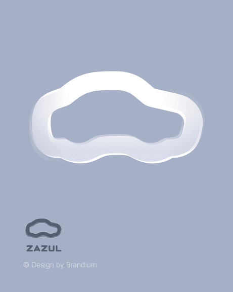 Logo design of the brand Zazul (Parking App) in blue Background