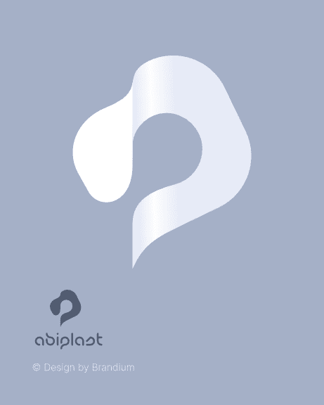 Logo da marca Abiplast (Associação Brasileira da Indústria do Plástico) em fundo azul