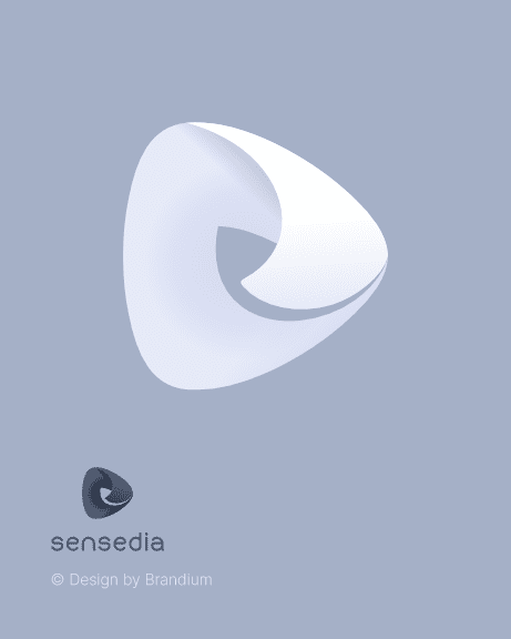 Naming e Design da marca Sensidea | Brandium Logo da marca Sensidea fundo azul