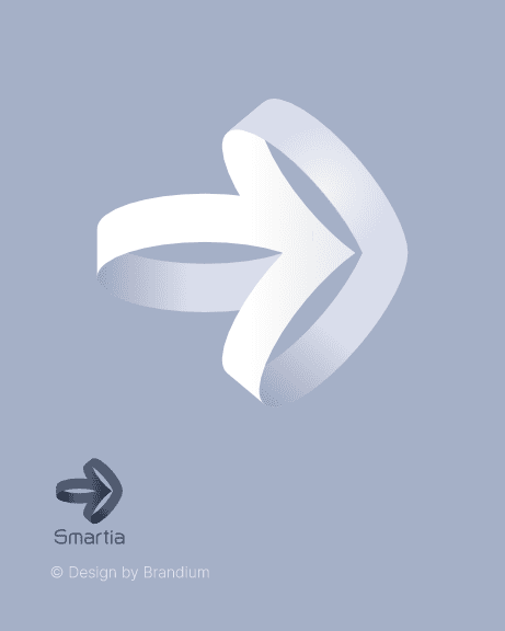 Naming e Design da marca Smartia | Brandium Logo da marca Smartia (cotação de seguros online) em fundo azul