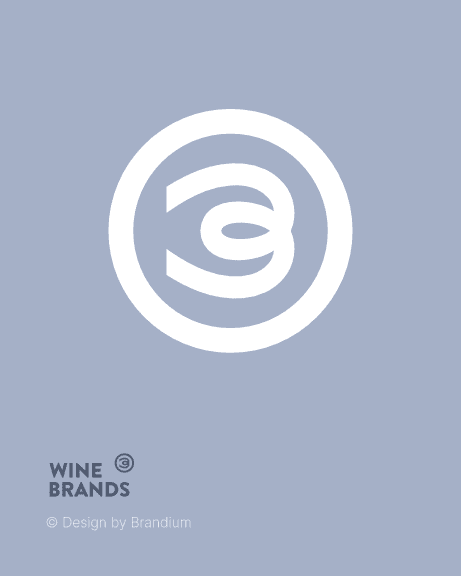 Redesign da marca Wine Brands | Brandium Logo da marca Wine Brands em fundo azul