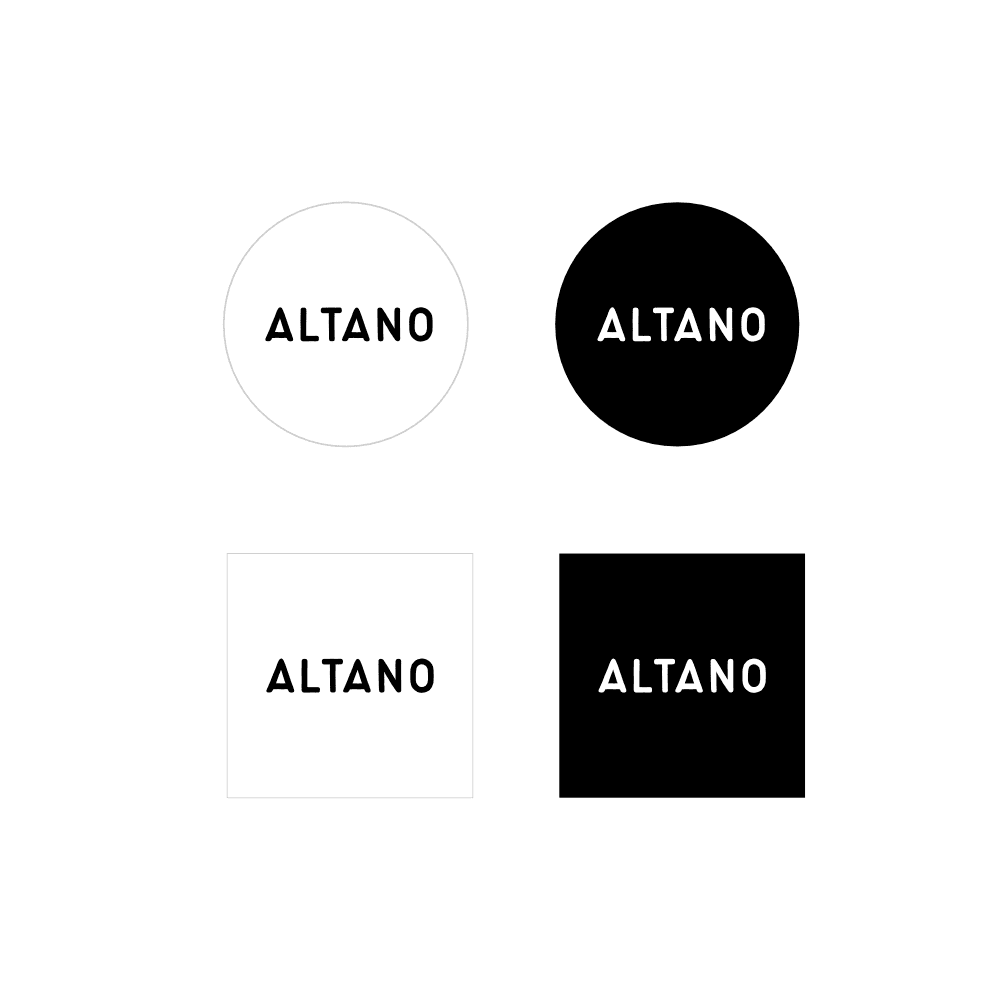 Versões de ícones da marca Altano | Naming e Design assinado pela Brandium