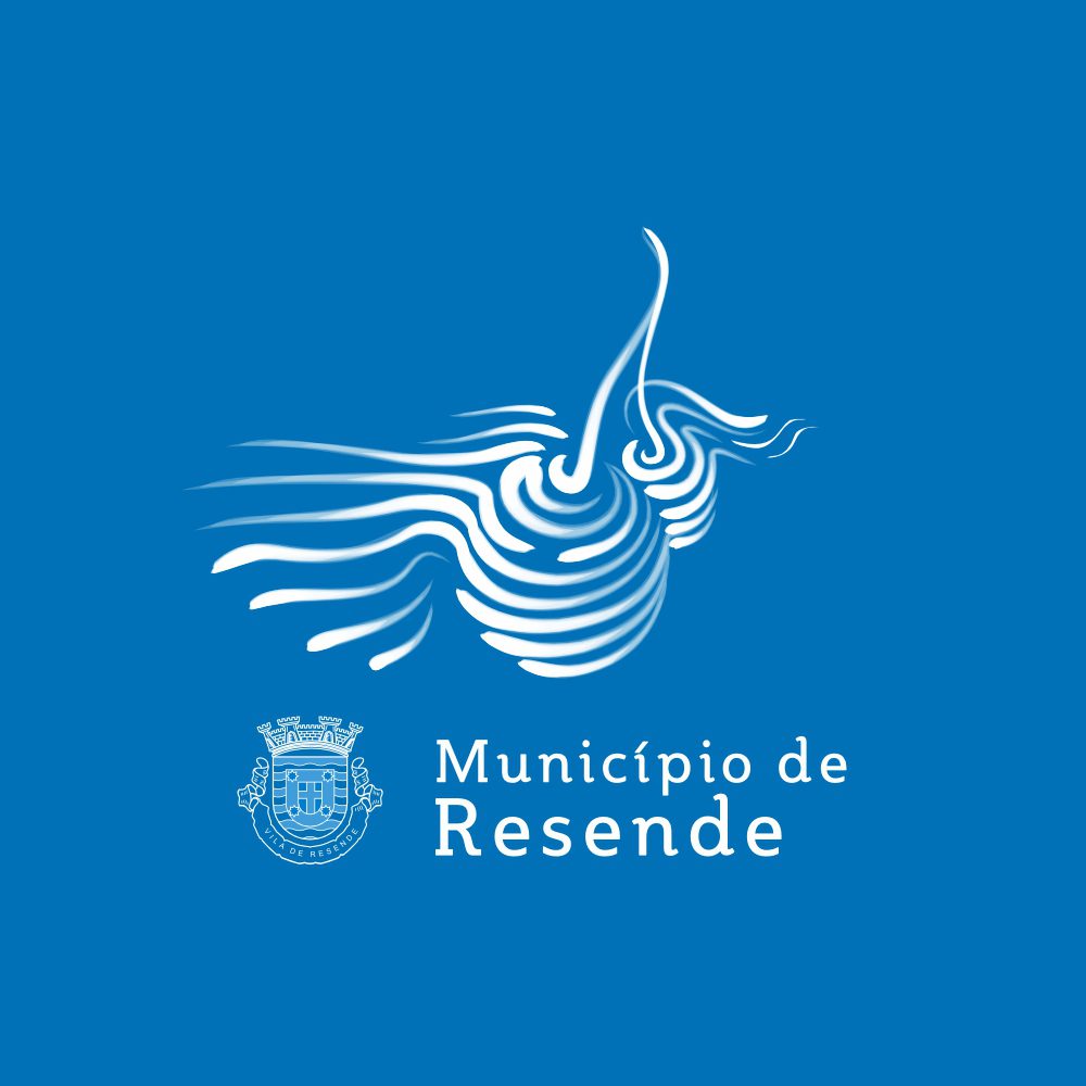 Marca do Município de Resende sobre fundo azul | Design de marca e Identidade Visual assinado pela Brandium
