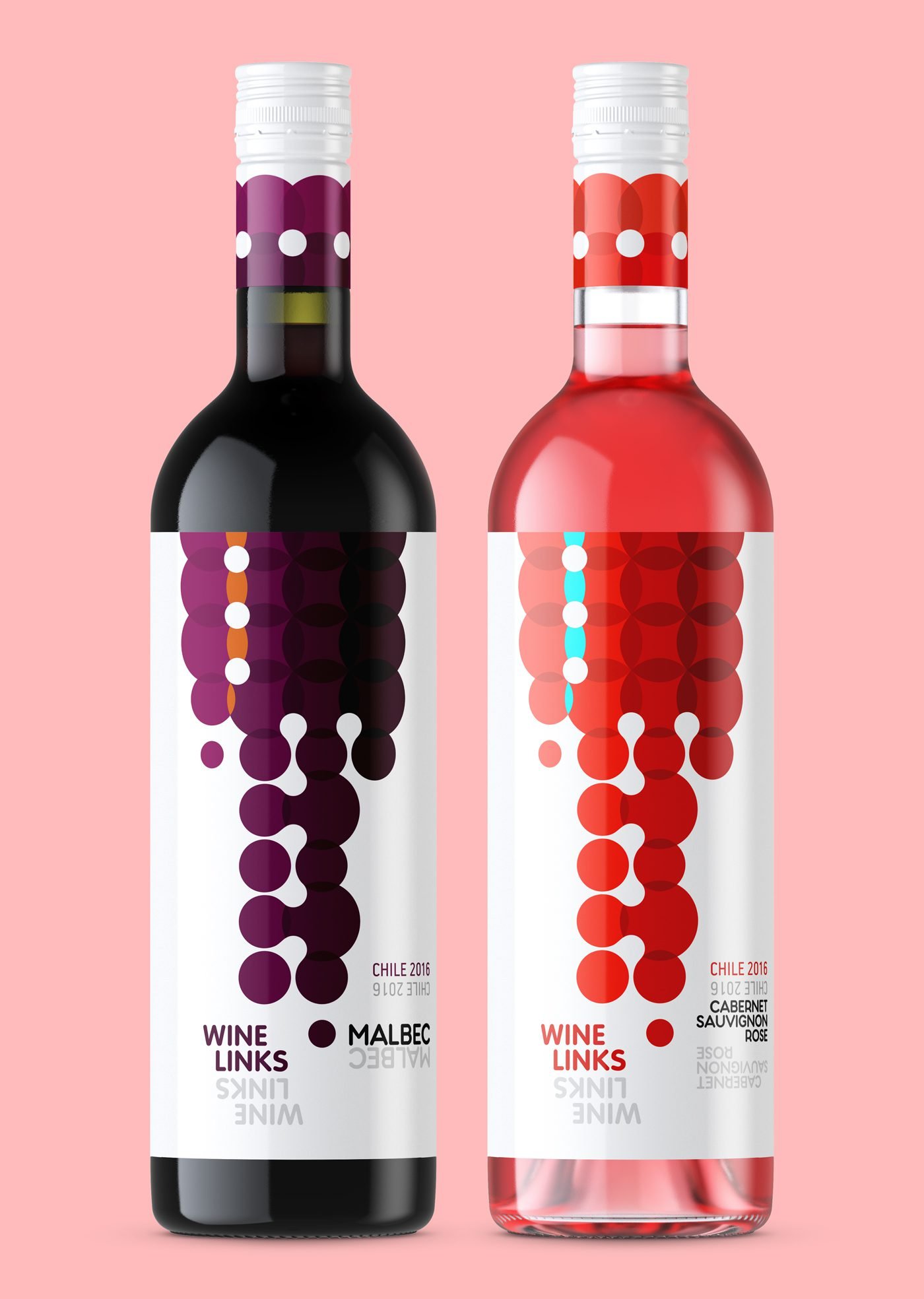 Estudo de design de embalagem para vinhos da marca Wine Links | Assinado pela Brandium