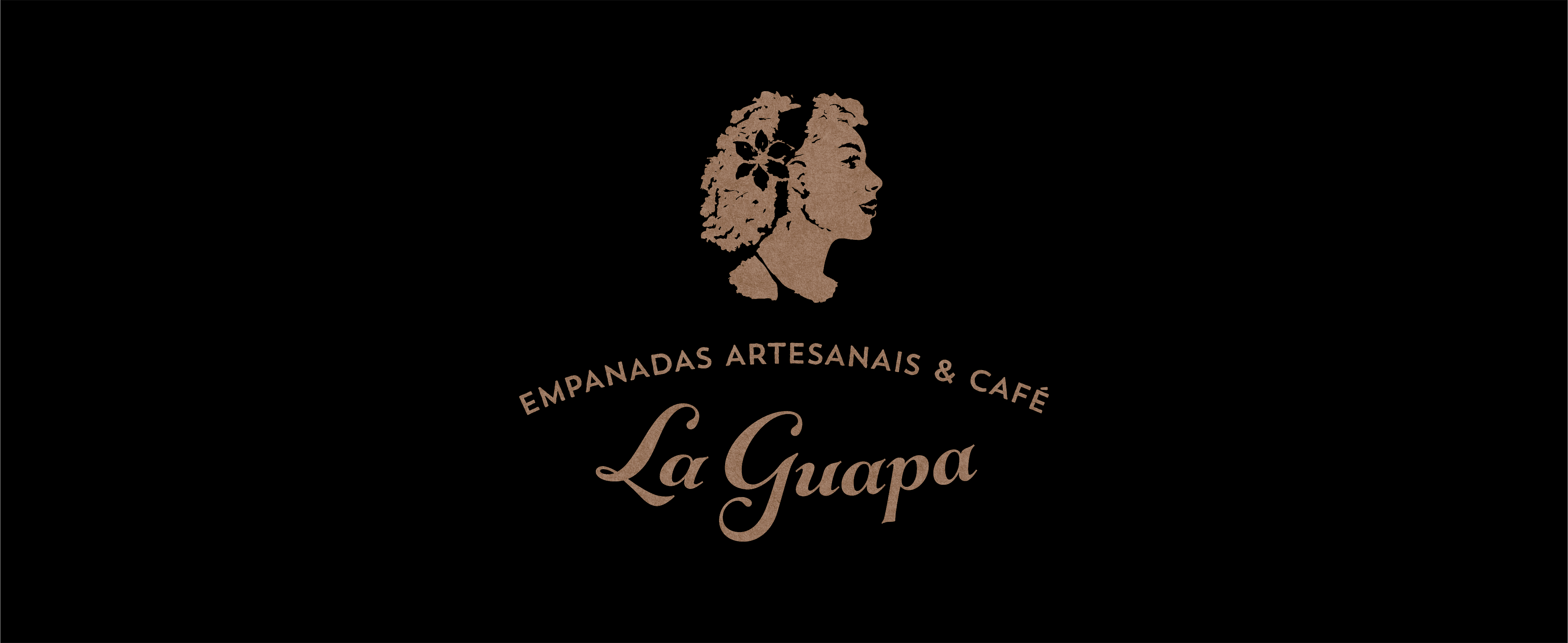 Logo da marca "La Guapa" sobre fundo preto.