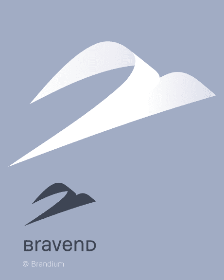 Bravend logo developed as part of a naming, brand design, and visual identity project