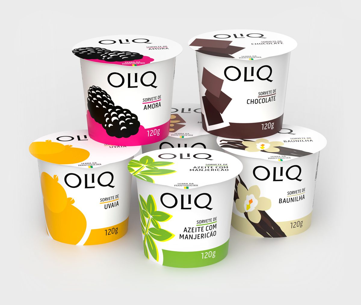 Visual identity design for OLIQ Ice Cream