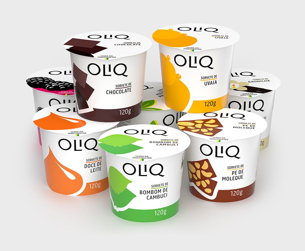 Visual Identity for Oliq Ice Cream Packaging