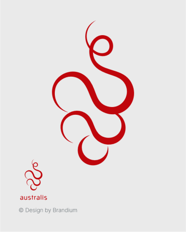 Symbol of Australis Vinhos. Representation of a bunch of grapes. Poetic and gestural minimalism, "serpentinata" figure.