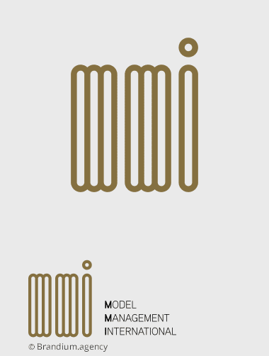 Design da marca MMI (agencia de moelos) criado pela Brandium