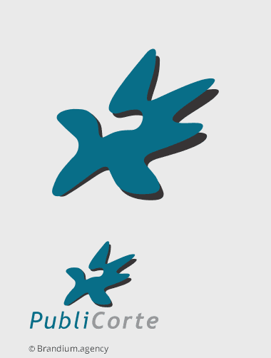 Marca da Publicorte (Produção Publicitária em Portugal) criada pela Brandium