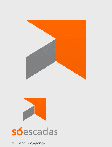 Design da marca SóEscadas criado pela  Brandium