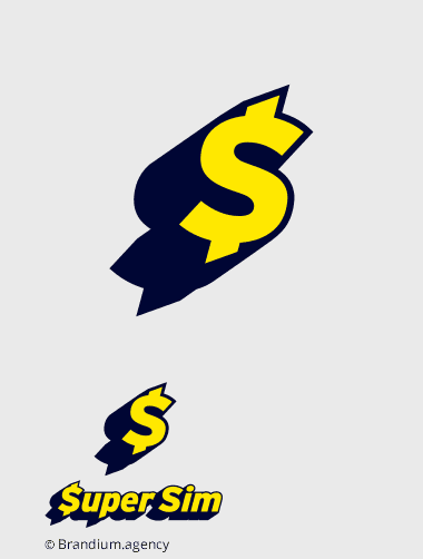 Naming e Design da marca SuperSim criado pela  Brandium