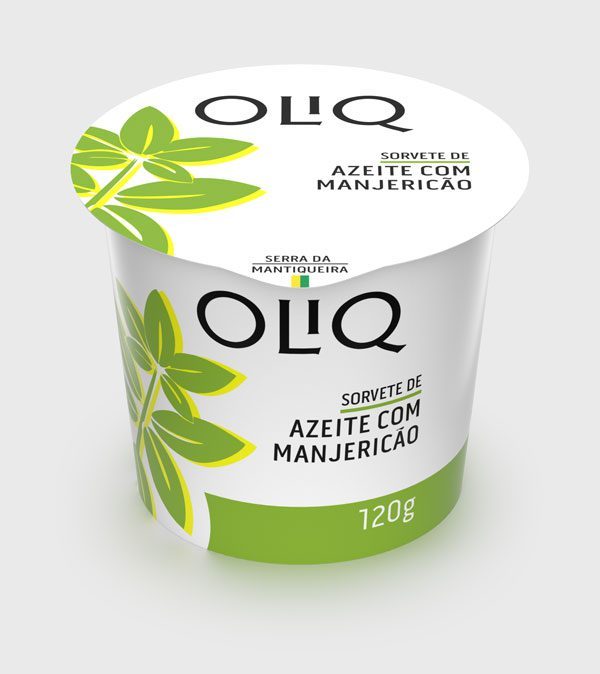 Sorvete OLIQ de Azeite com Manjericão (Vista de Frente)