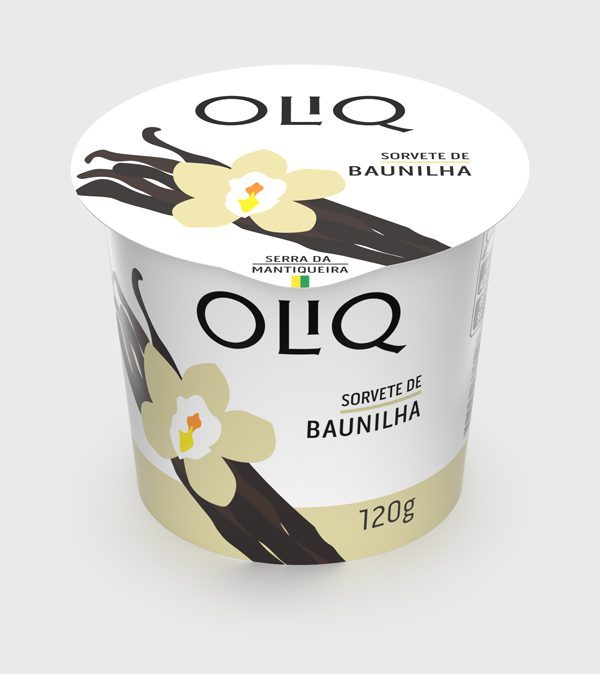 Sorvete OLIQ de Baunilha (Vista de Frente)