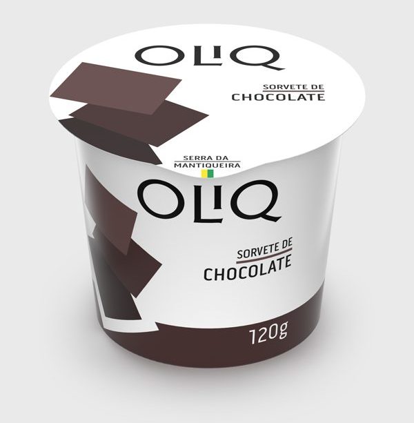 Sorvete OLIQ de Chocolate (Vista de Frente)