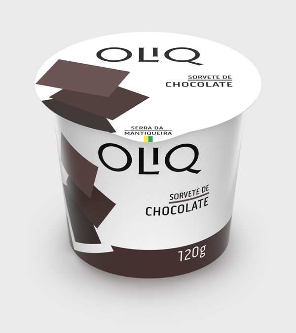 Sorvete OLIQ de Chocolate (Vista de Frente)