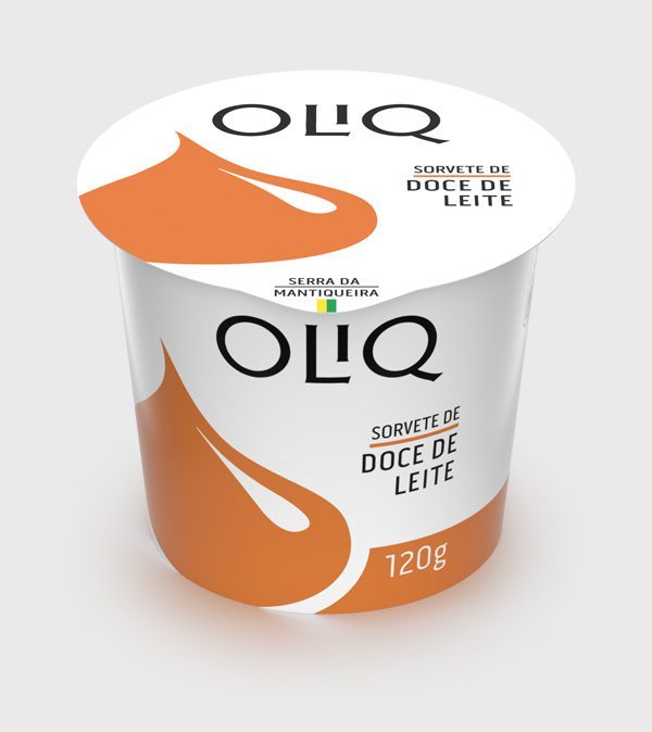 Sorvete OLIQ de Doce de Leite (Vista de Frente)