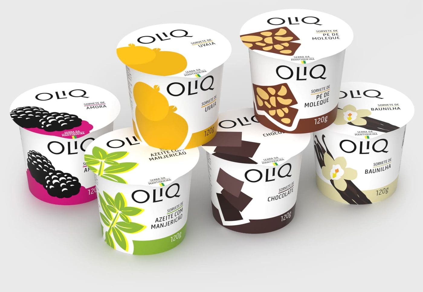 Linha de Sorvetes Artesanais Oliq (vista de cima)