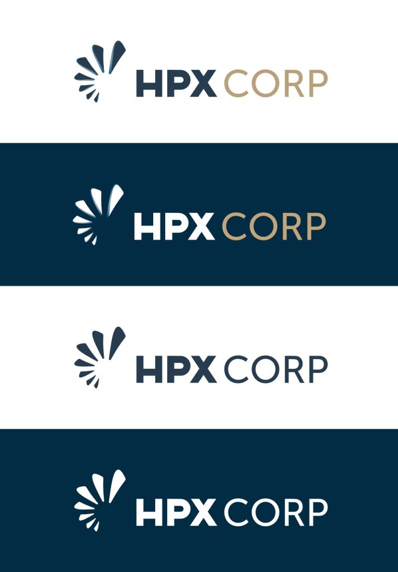 Image of "HPX Corp" and "HPX Capital" logos applied on white and blue Brackground