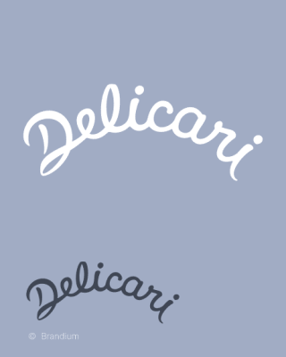 Marca da Delicari desenvolvida no ambito do projeto de naming, design de marca e identidade visual.