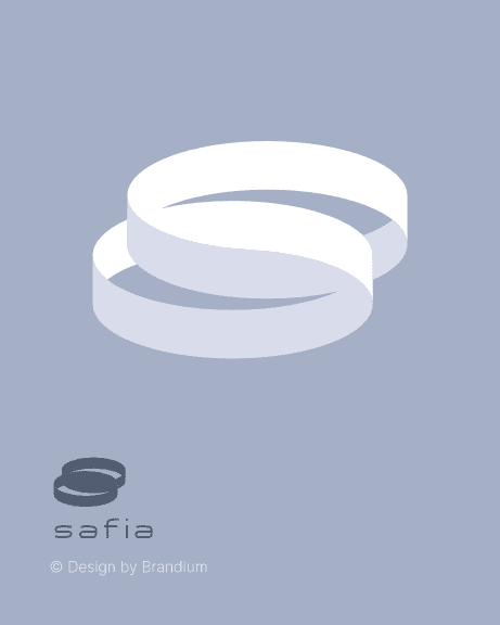 Design da marca Safia fundo azul | Assinado pela Brandium