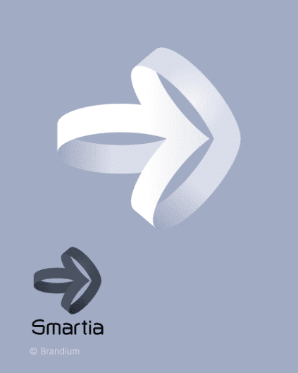 Logo da marca Smartia (cotação de seguros online) em fundo azul