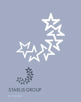Marca da Starlis Group desenvolvido no projeto de design de marca e identidade visual.