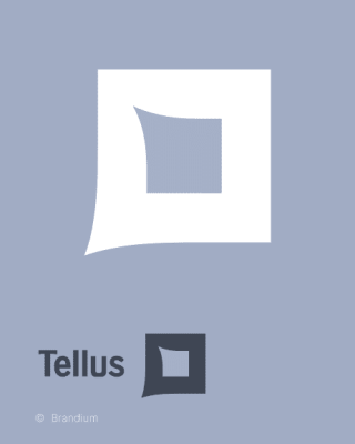 Marca da Tellus desenvolvido no projeto de design de marca e identidade visual.