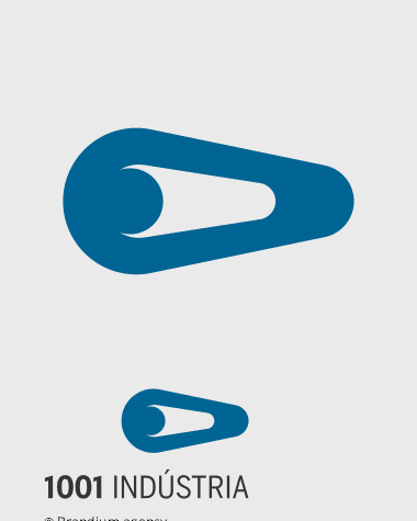 Design da marca 1001 Indústria (revestimento de cilindros) criado pela Brandium