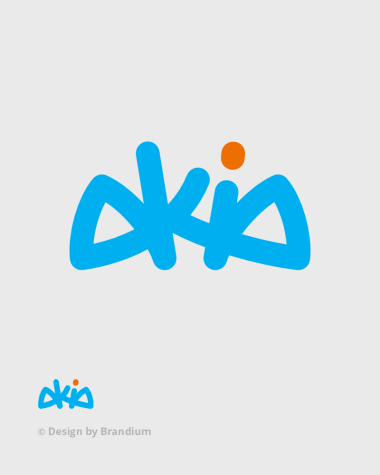 Logo da marca Akia, uma consultoria em Inovação. Naming e Design assinado pela Brandium