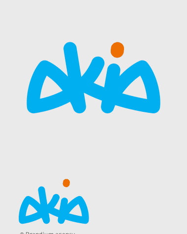 Naming e Design da marca Akia (consultoria em Inovação) criado pela Brandium