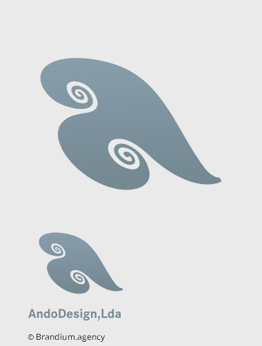 Design da marca "Ando Design" criado pela  Brandium