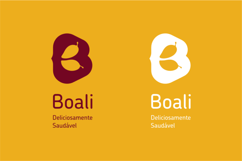 Logos da marca da franquia Boali sobre fundo de cor laranja | Naming e Design assinado pela Brandium