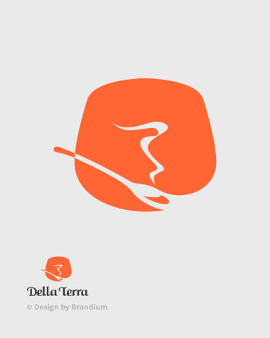 Logo da marca de alimentos "Della Terra". Naming e Design assinado pela Brandium
