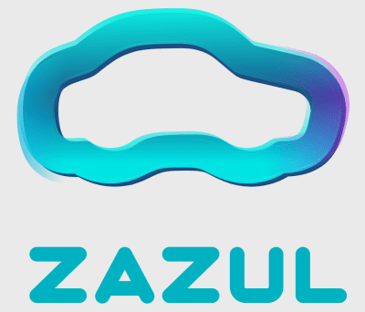 Marca Zazul (símbolo e logotipo) | Brandium Símbolo e logotipo da marca Zazul aplicado sobre fundo claro.