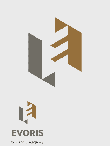 Naming e design da Marca Evoris criado pela Brandium