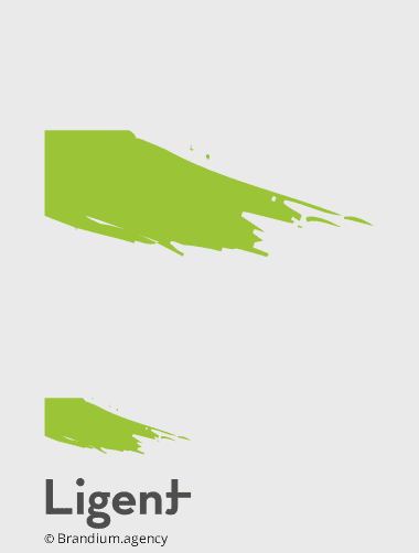 Naming e Design da marca Ligent desenvolvido pela Brandium