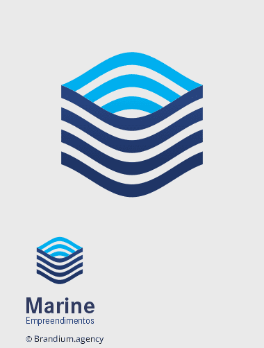 Design da marca Marine Empreendimentos criado pela Brandium