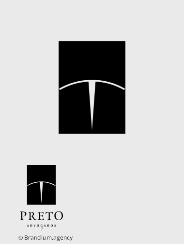 Design da marca Preto Advogados criado pela Brandium
