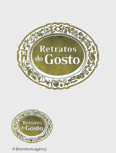 Naming e Design da marca Retratos do Gosto criado pela Brandium