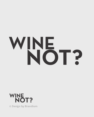 Logo da marca da revista "Wine Not?". Naming e Design assinado pela Brandium