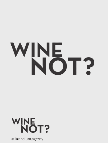 Naming e Design da marca para a Revista "Wine Not?" criado pela Brandium